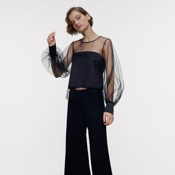 Zara Tops - Combination Tulle Top